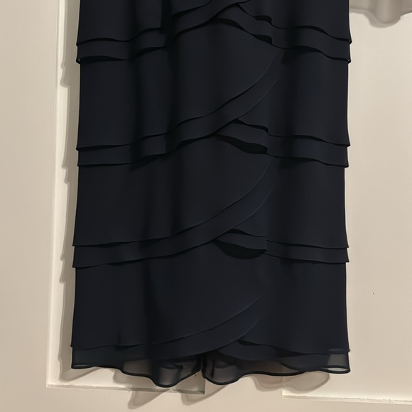 Jessica Howard 8P Navy Blue Dress. Stunning Timeless Classic with Sheer Shawl - Picture 6 of 10